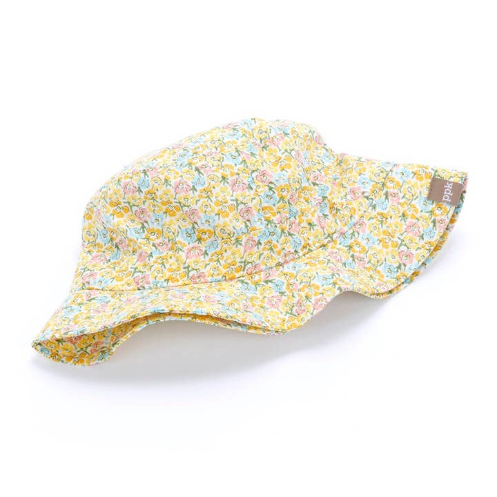 Blooming Meadow Bucket Sun Hat- Multi-yellow for wholesale by Peppercorn Kids
