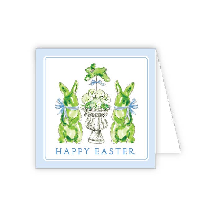 RosanneBeck Collections - Wholesale Easter Card - Happy Easter Bunny Topiaries Enclosure Card