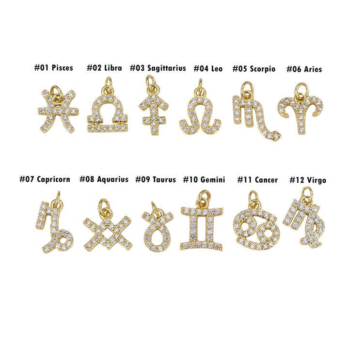 18K Gold Filled Zodiac Constellation Charms, CP1523 for wholesale by Beads Creation