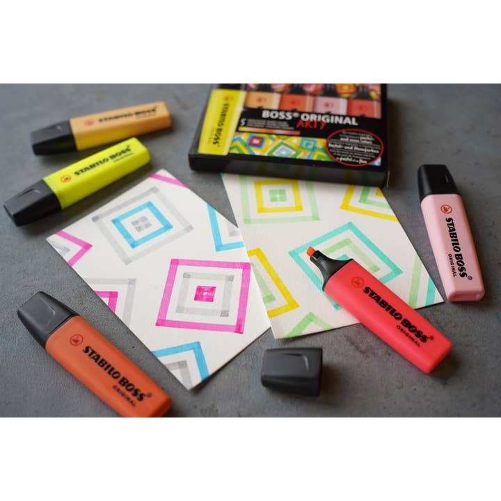 MacPherson's - Wholesale Highlighter - STABILO BOSS ORIGINAL ARTY Highlighter 5PC Warm Colors Set