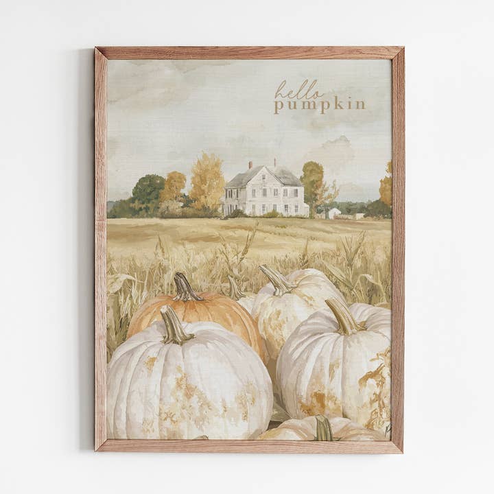 Hello Pumpkin Art Print for wholesale by Porter Lane Home