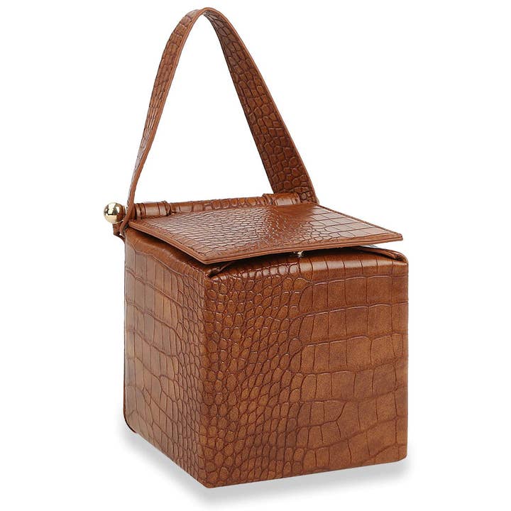 Alligator Präglad Box Style Hand Tote för wholesale av Handbag Express