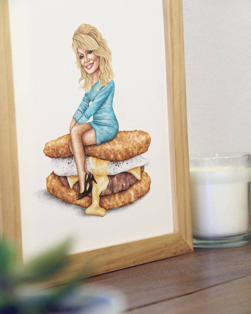 Celebs on Sandwiches - Wholesale Art Print - Dolly Parton #2 - Watercolor Print3