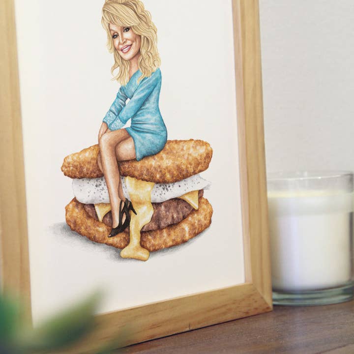 Celebs on Sandwiches - Wholesale Art Print - Dolly Parton #2 - Watercolor Print3