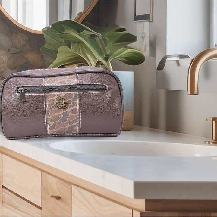 Zep-Pro - Wholesale Toiletry Bag - Men's - Shot Shell Brown Pebble Old School Camo Men's Toiletry Dopp Bag.8