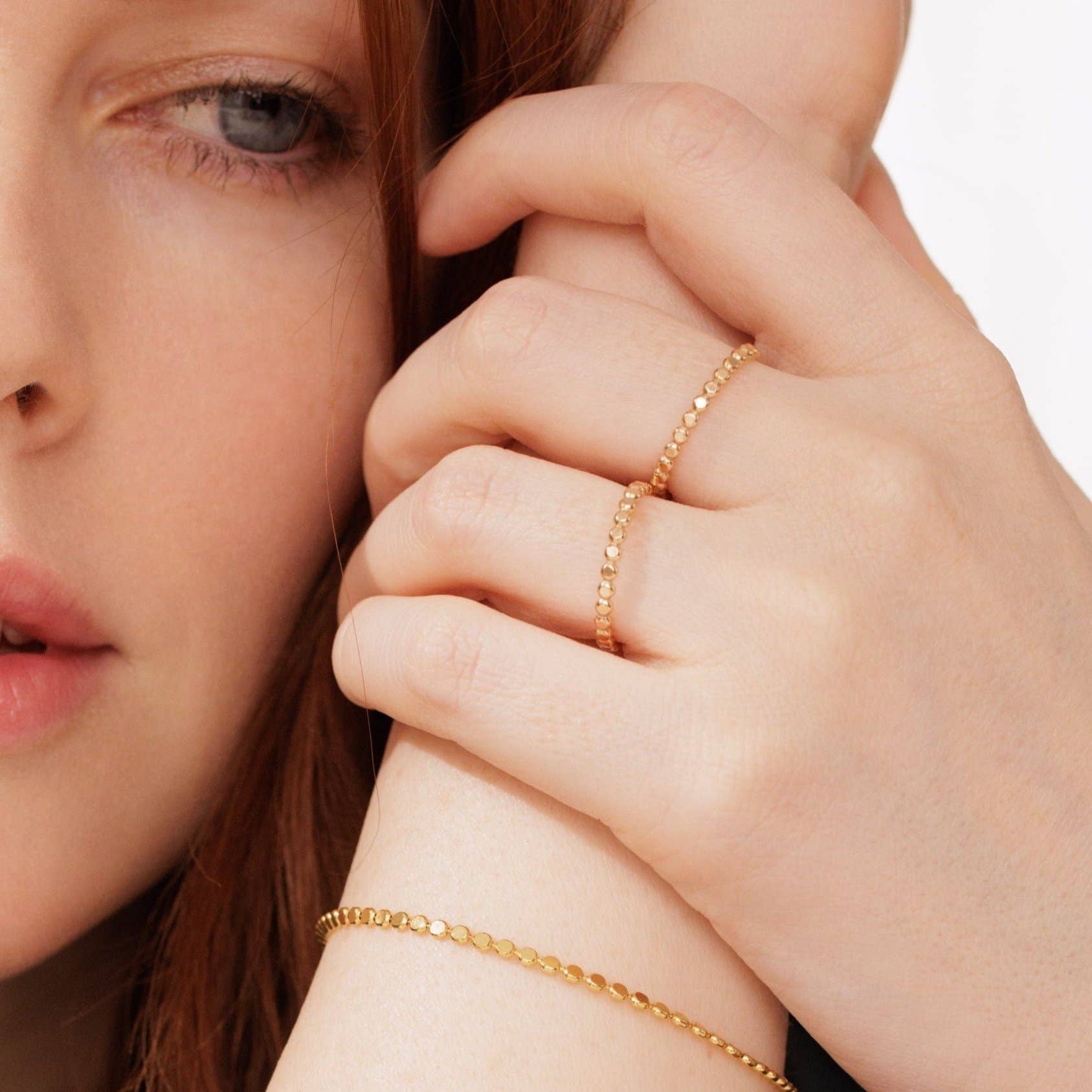 Adorn512 - Wholesale Band/Stacked Ring - Handmade Dot Band Ring in 14k Gold, Rose Gold, Silver2