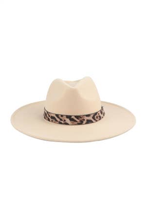 MYS Wholesale Inc - Vente Chapeau en feutre - femme - Chapeau à bord tendance en feutre avec accent léopard4