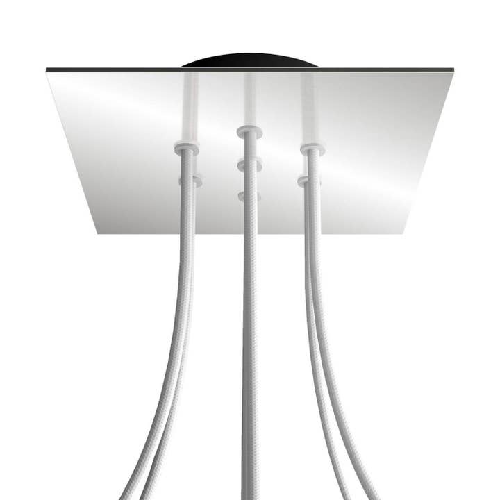 Rose-One firkantet roset, 200 mm med 7 huller og 4 sidehuller for engroshandel hos LIGHTINUP S.R.L.