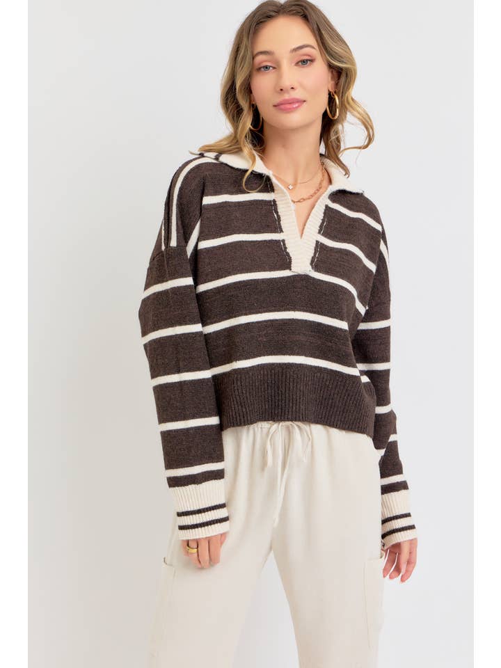 Sweet Lovely by Jen - Wholesale Knit Sweater - Women's - STRIPED EVERYDAY KNIT SWEATER27