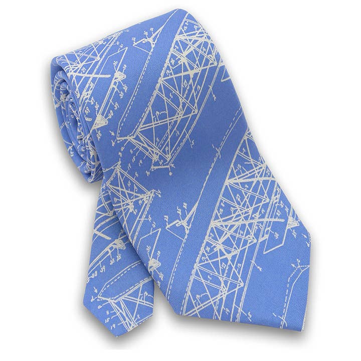 Wright Brothers Plane Silk Necktie for wholesale by Josh Bach Limited