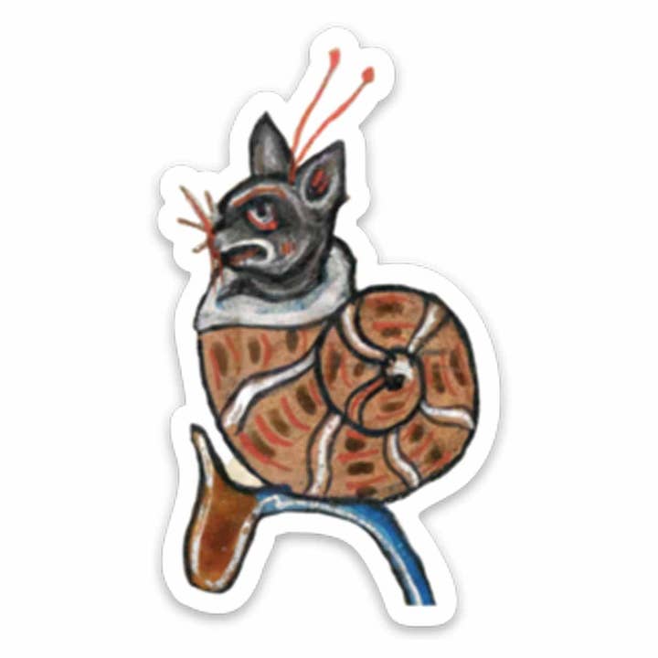 ChicalooKate - Wholesale Sticker - Medieval Marginalia Snail Cat Vinyl Sticker