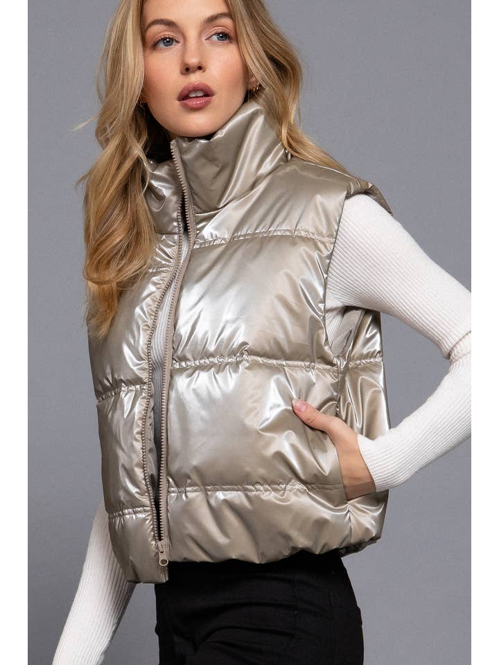 Active Basic | Active USA - Wholesale Outerwear Vest - Women's - High Neck Zip Up Vest7