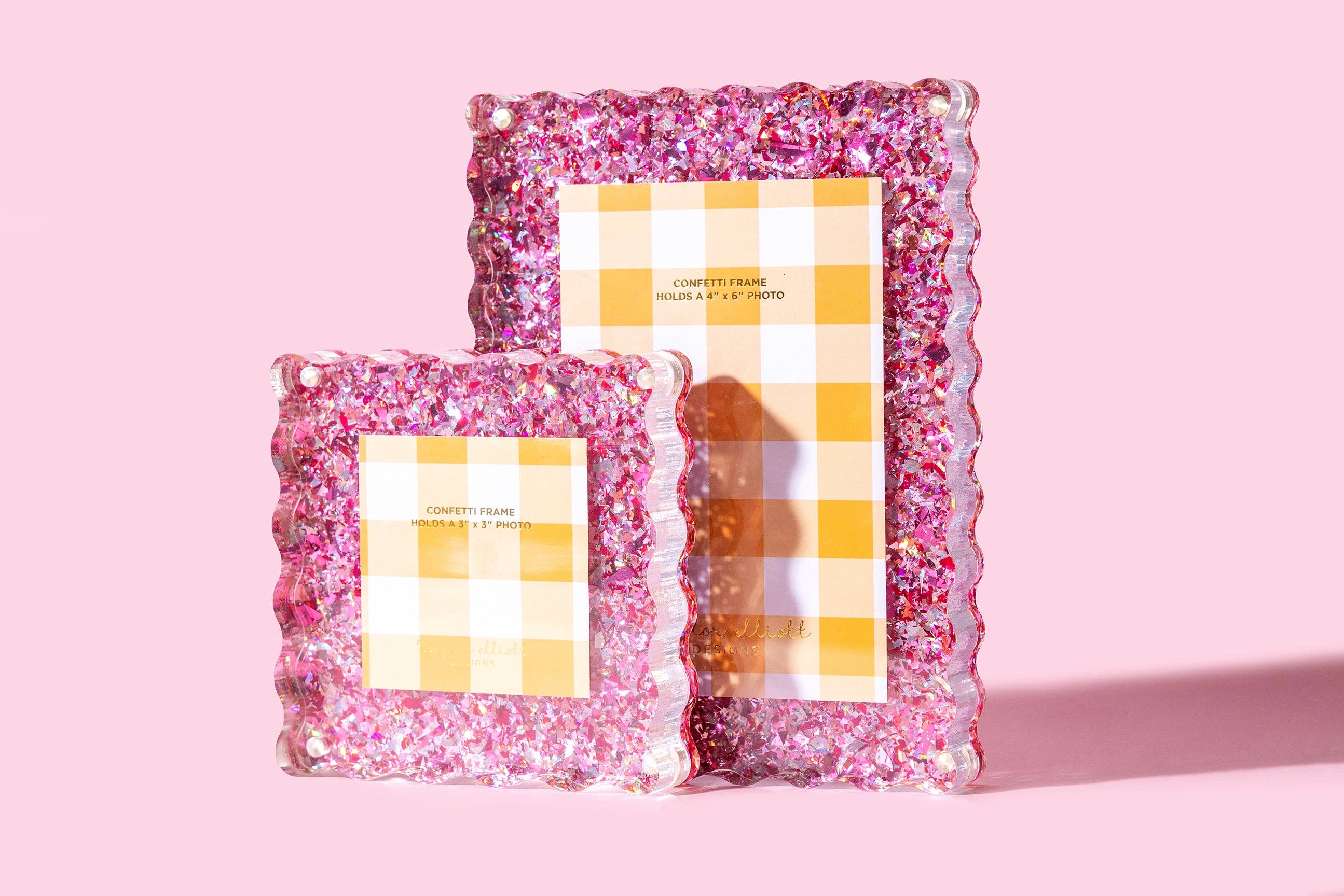 Taylor Elliott Designs - Wholesale Picture frame - Acrylic Picture Frame - Small - Pink Confetti1