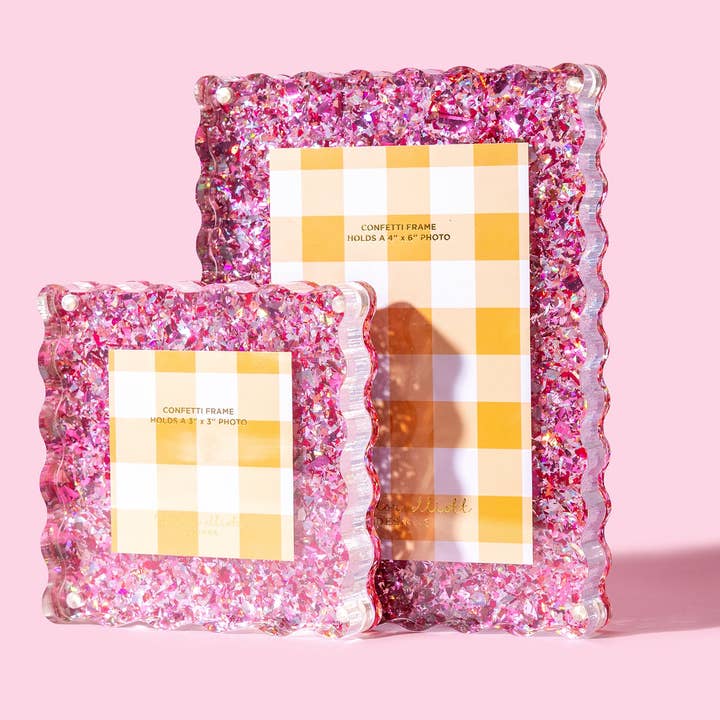 Taylor Elliott Designs – wholesale Picture frame – Acrylic Picture Frame - Small - Pink Confetti1