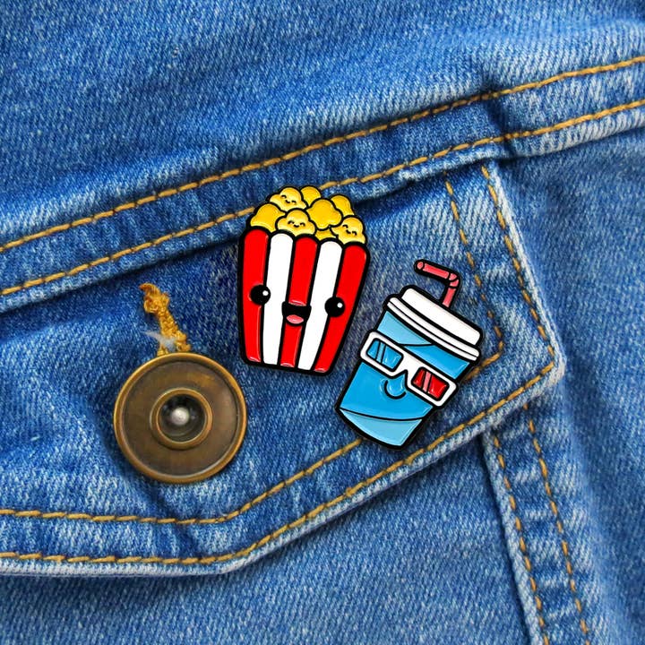 Pals & Co. - Wholesale Lapel pin/button - Popcorn & Soda Enamel Pin Set2