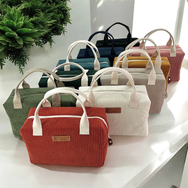 Pack of 12 Ice Cube S insulated bags, "Corduroy" for wholesale by Emmanuel Création