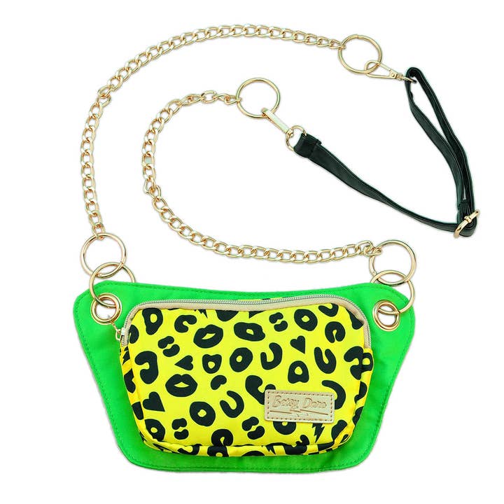 Yellow Electric Leopard Lisa Convertible Crossbody Belt Bag for wholesale by Betsy Dare