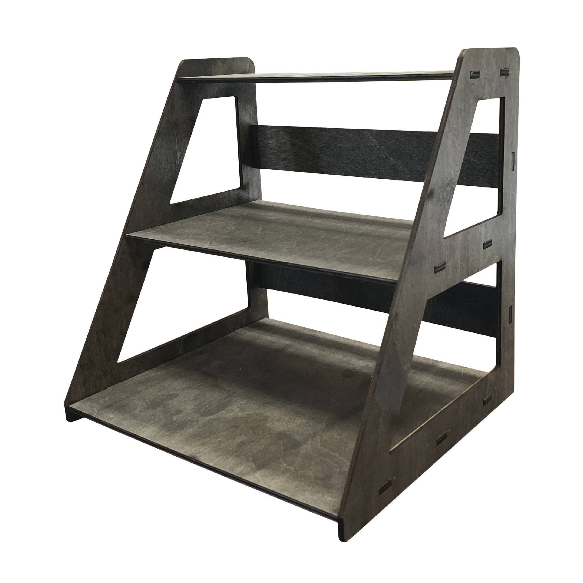 Torched Displays - Wholesale Retailer Display Stand/Case - 3-Tier Retail Table Display Stand with Shelves6