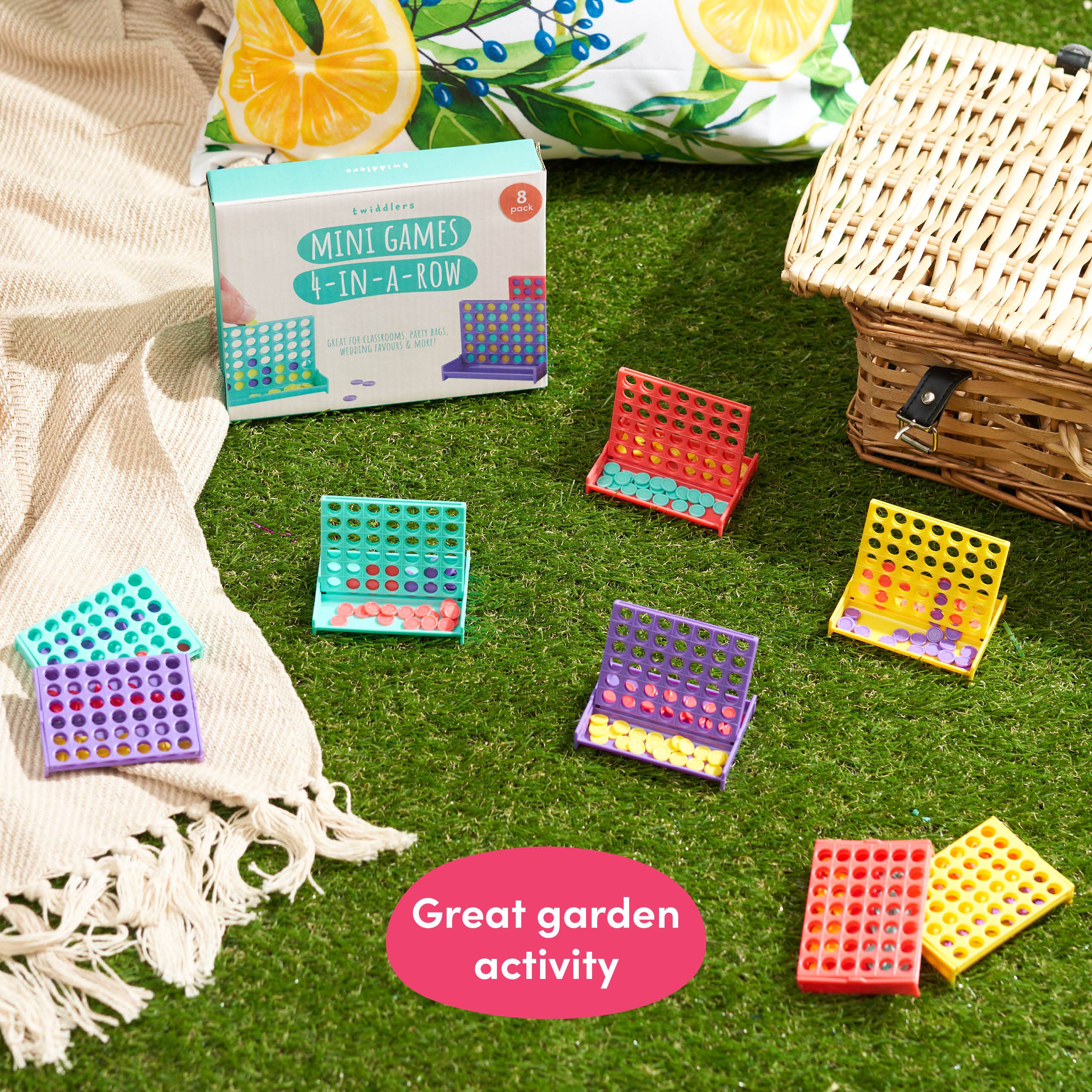 The Twiddlers - Wholesale Toy Set - Kids -  8 Mini Four In A Row Board Games, 4 Assorted Colours 6