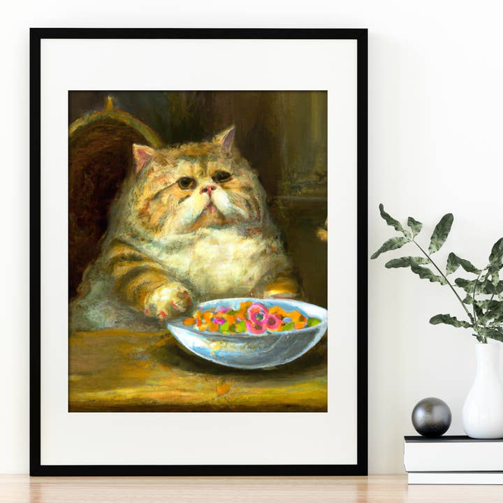 The Wolfshop - Wholesale Art Print - Art Print - Fruit Loops Renaissance Fancy Cat