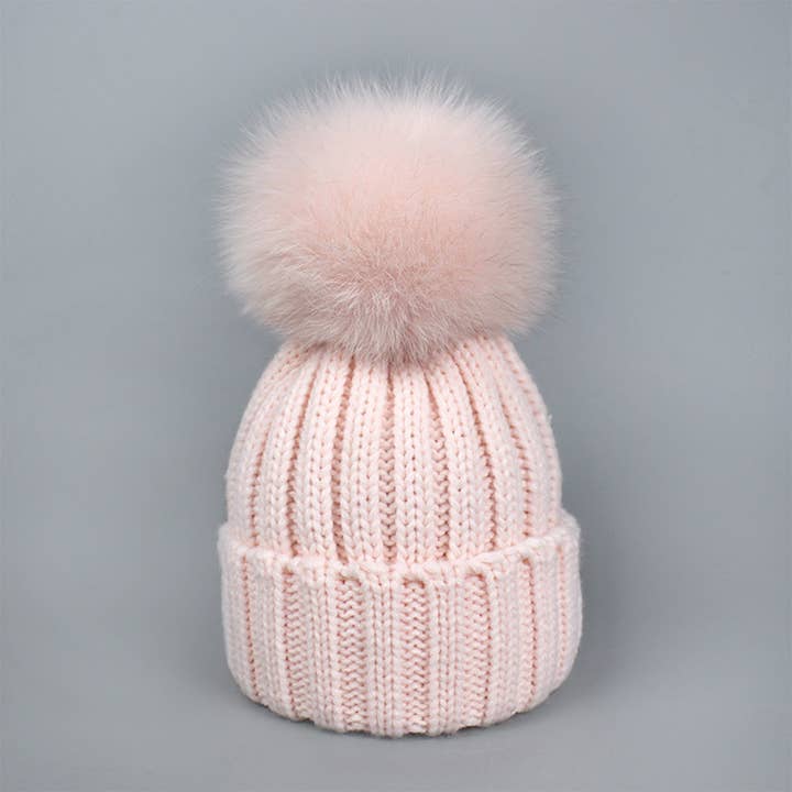 ACCITY - Wholesale Beanie - Women's - Winter Warm Hat with Real Fox Fur Pom Pom_CWAH049843
