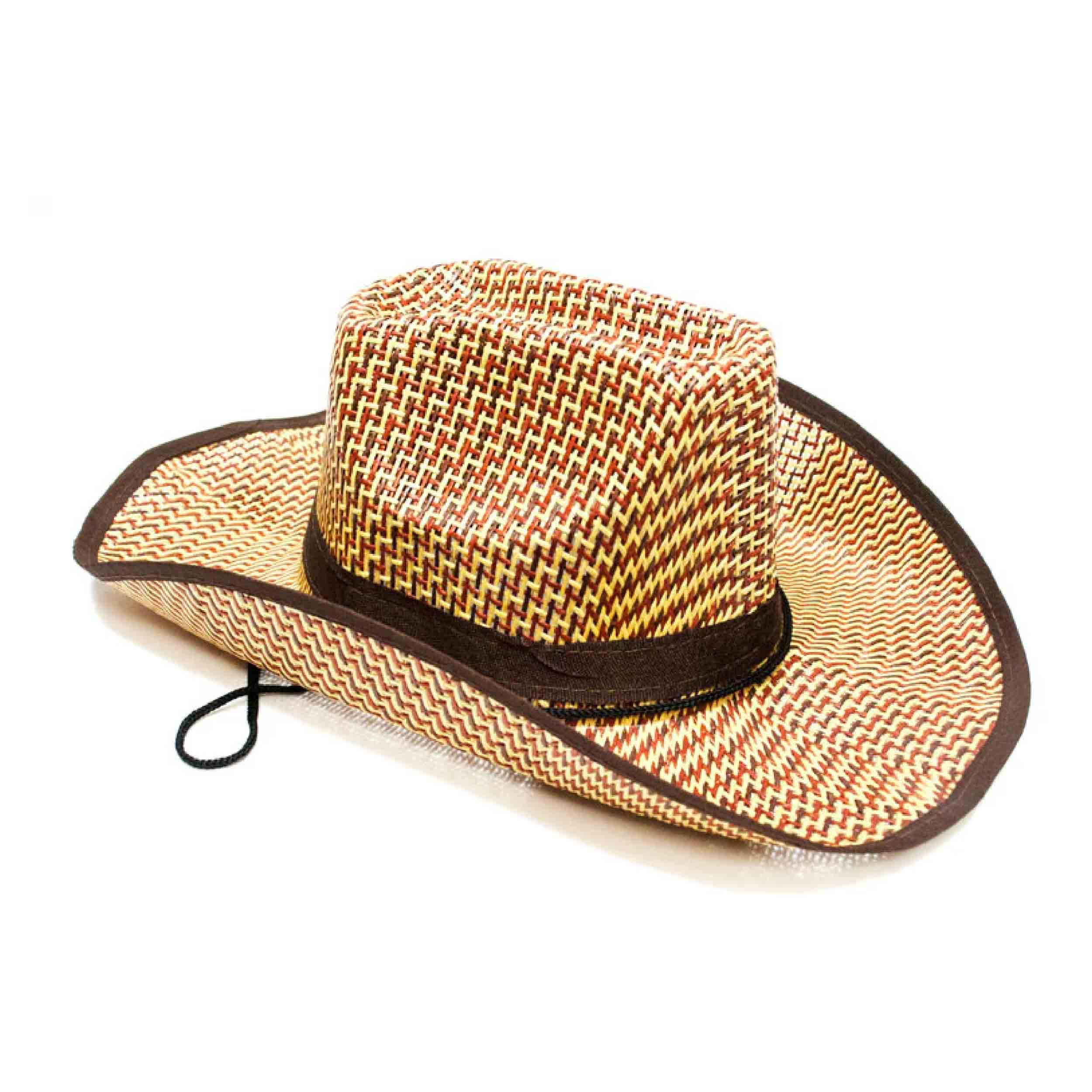 HALLEE - Wholesale Straw Hat - Unisex - Unisex Summer Straw Cowboy Hat - Assorted5