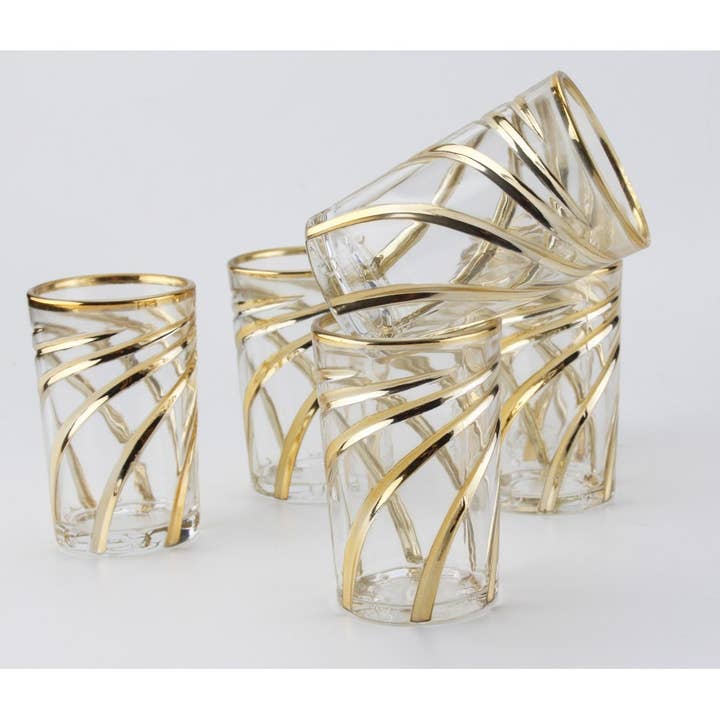 AULICA - Wholesale Coffee/Tea Cup - Golden Spiral Tea Cups - Set of 61