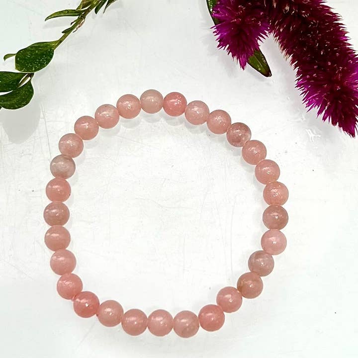 KayleeNYC - Wholesale Beaded Bracelet - Natural Pink Opal 6mm 7.5” Crystal Healing