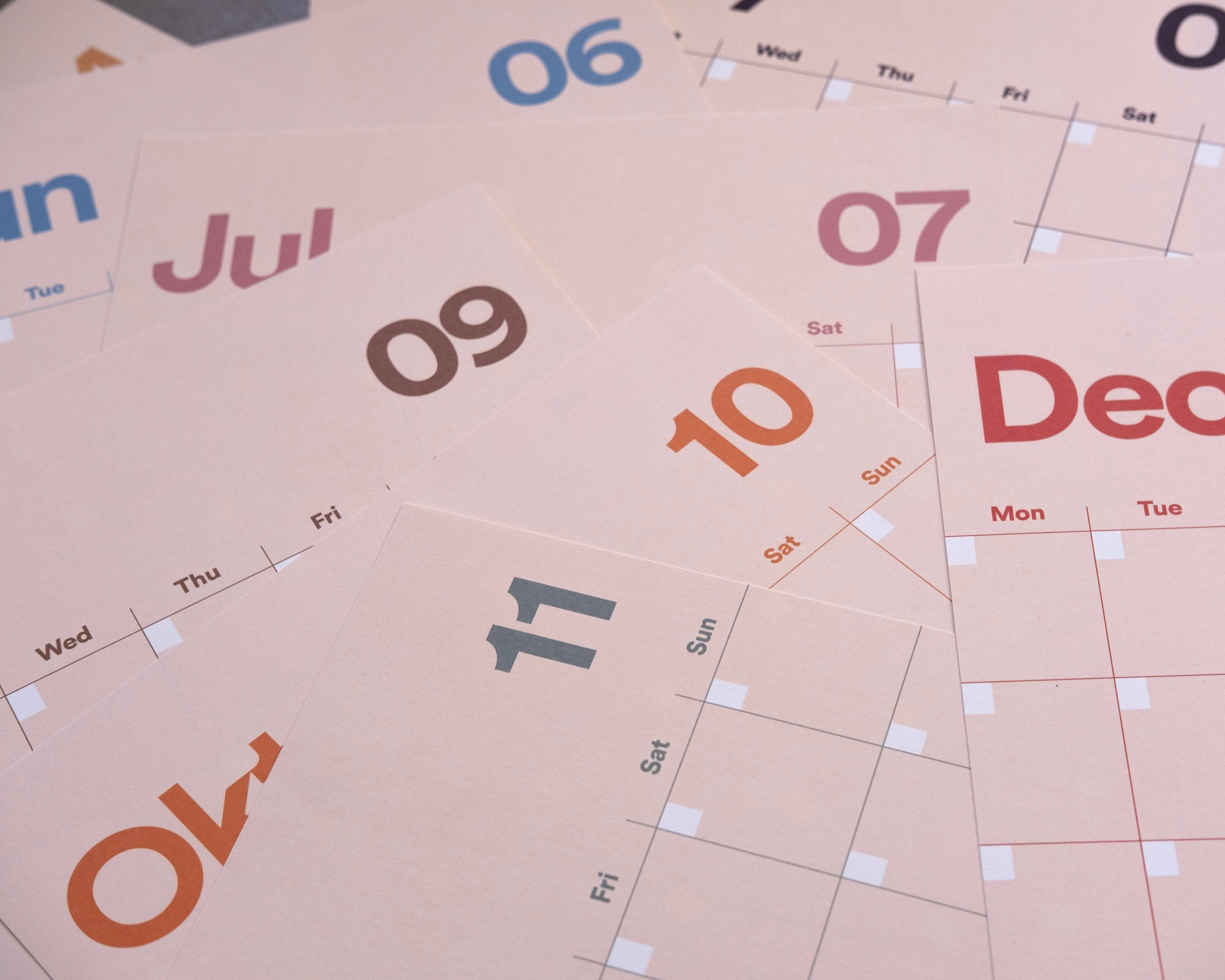 Yearcalendar - Wholesale Calendar - A3 Undated Wall Calendar Light Beige4