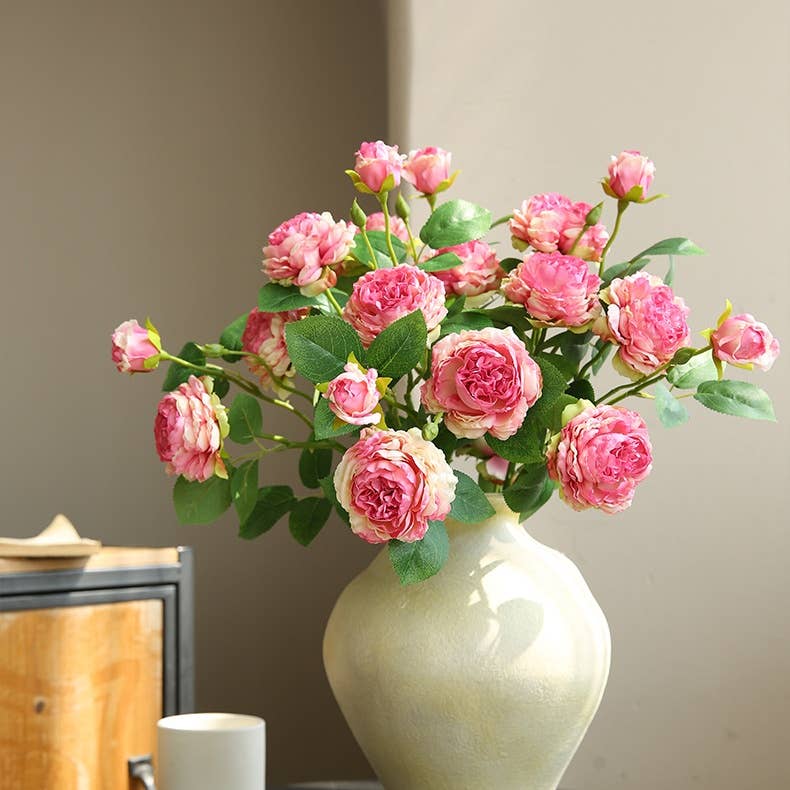 ACNITE(We cover U.S. import duties) - Wholesale Artificial Flowers - 3 rose flowers gift for her home floral Retro rose flwoers4