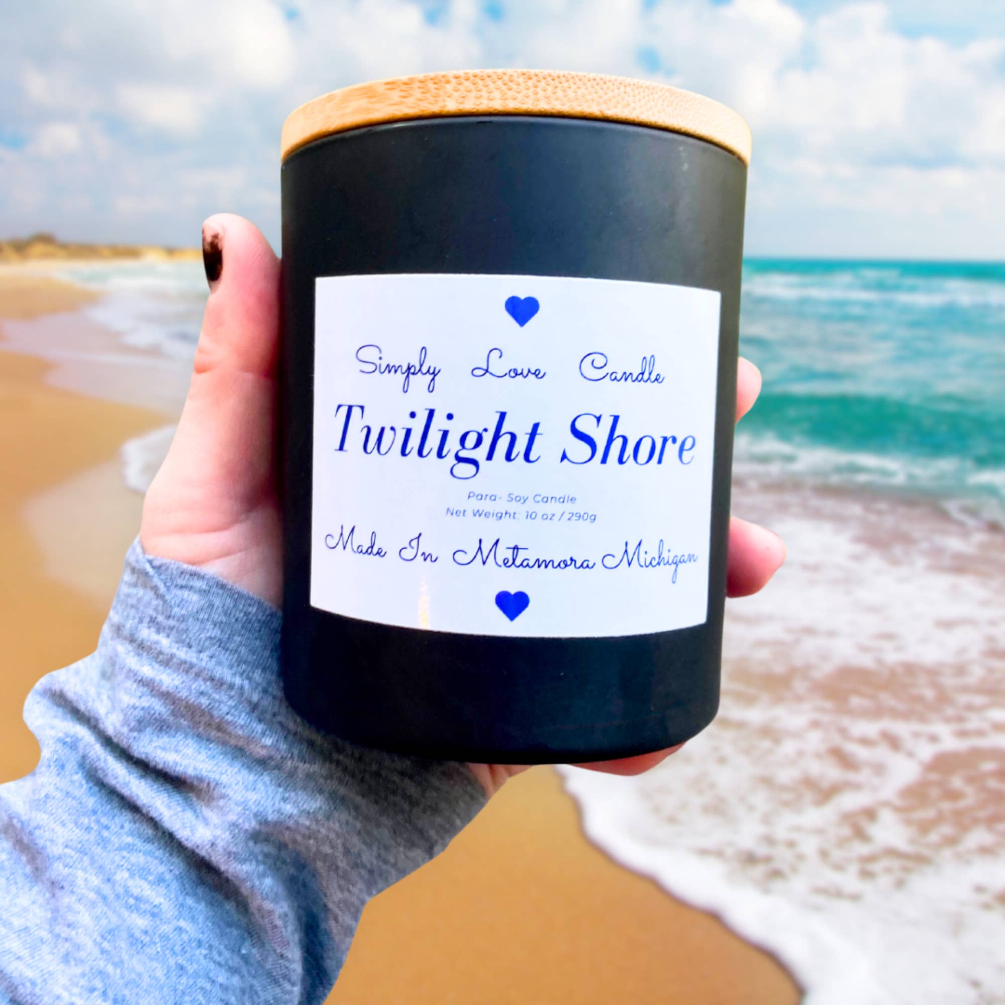 Beachy + Masculine Scented Candle | Black Candle for Summer for wholesale by Simply Love Candle