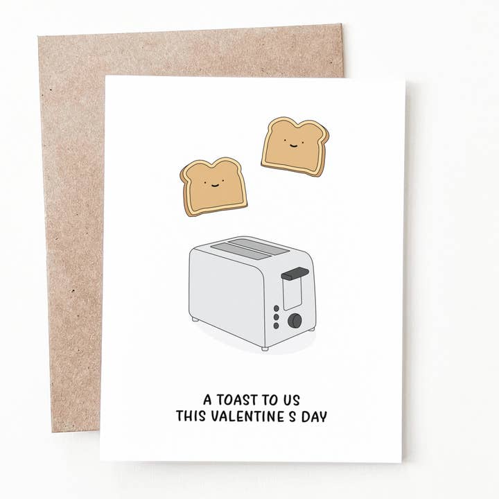 Carte de Saint-Valentin Toast pour la vente par Nine Two Design