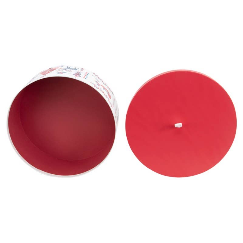 Deffrennes - Wholesale Christmas Decoration - Scandinavian round cardboard Christmas hat box diameter 34x142