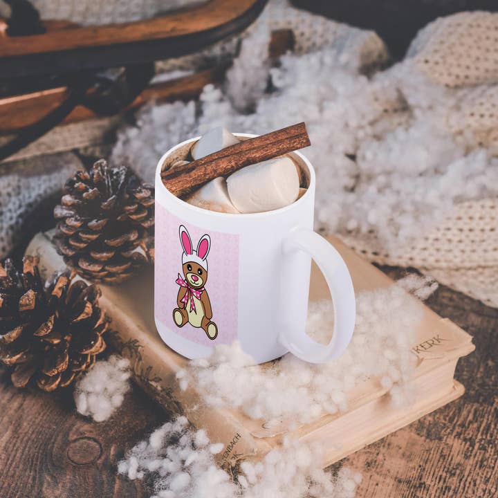 3dRose - Wholesale Coffee mug - 3dRose, Easter Cute Easter Teddy Bear with Bunny Ears, Mug11