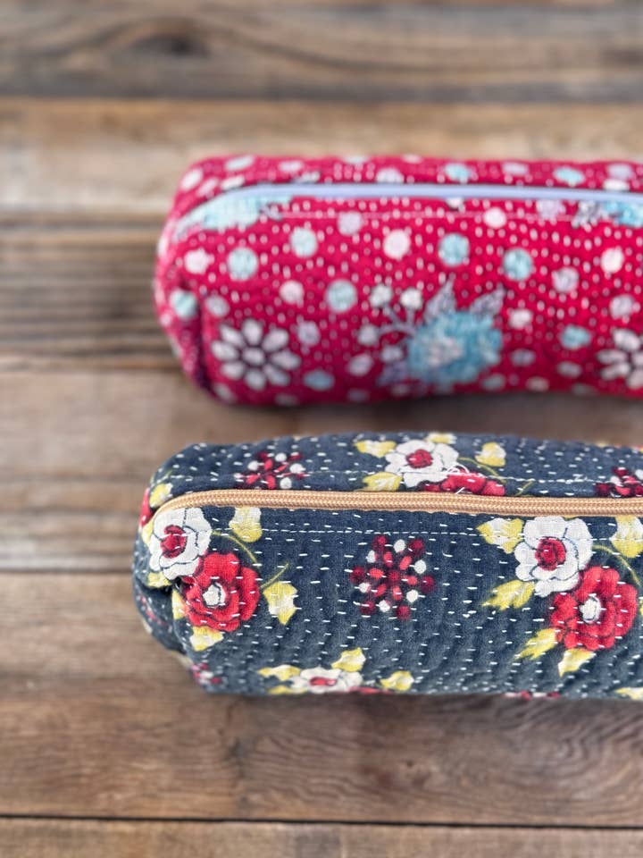 Cotton Long Zip Pouches for wholesale by Belle's Nest