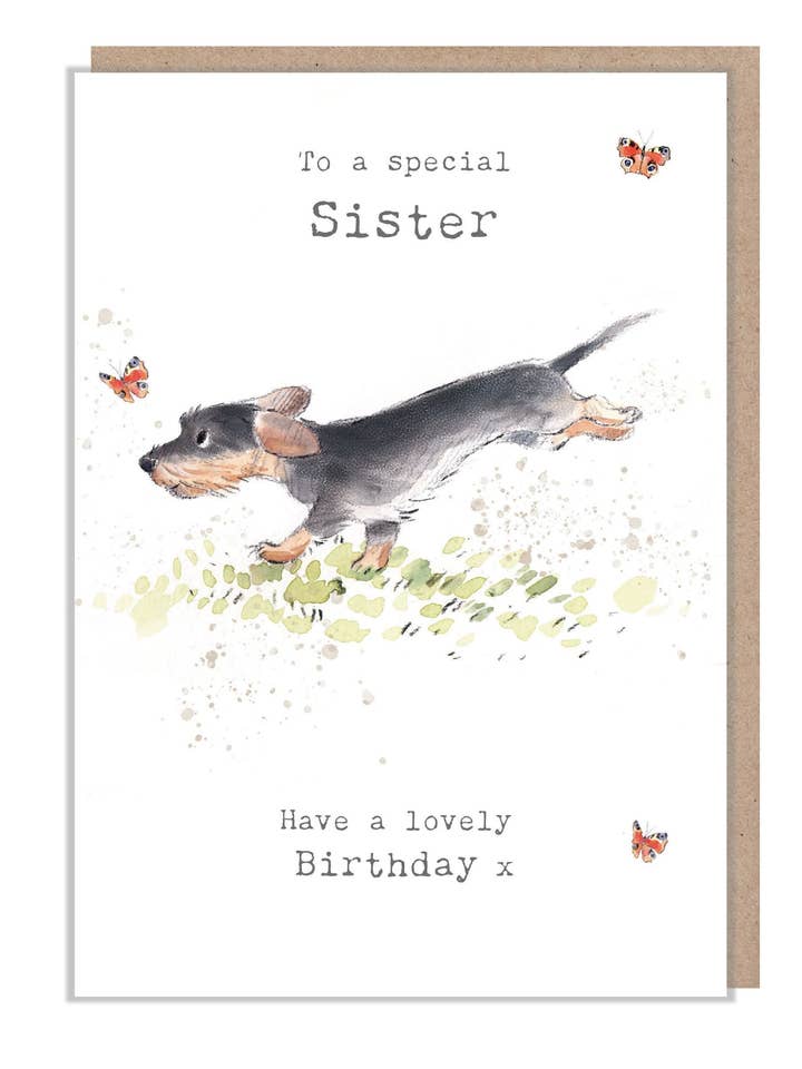 Tarjeta de cumpleaños para hermana con texto «To A Lovely Sister», para venta al por mayor de Paper Shed Design Ltd