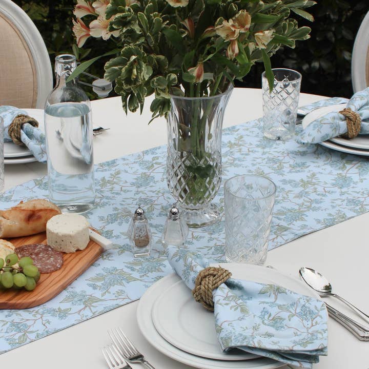 Hyacinth Blue Floral Table Runner for Weddings and Holidays for wholesale on Faire3
