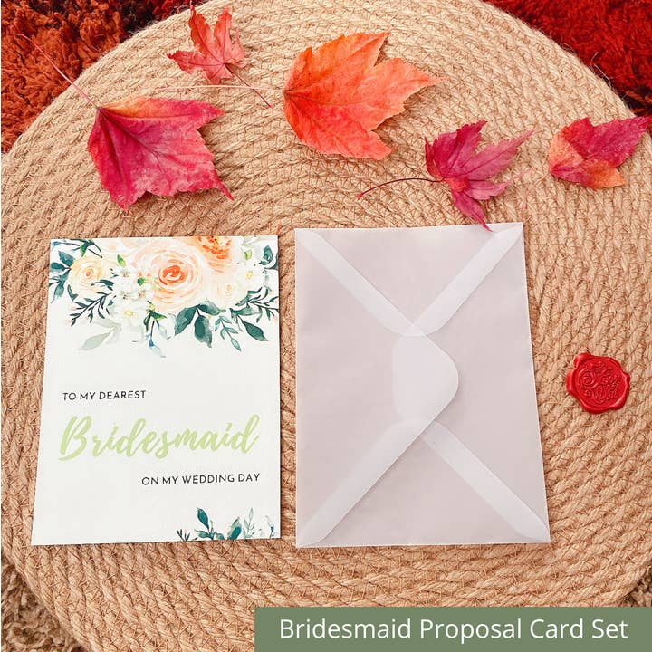 DrifWoo - Wholesale Wedding card - Bridesmaid Card with Clear Envelope & Seal – 2 Styles9
