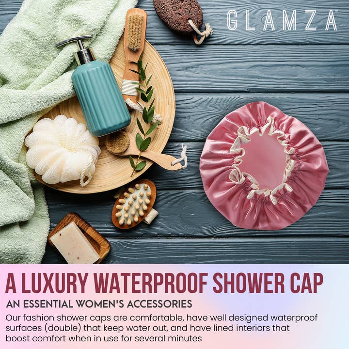 Glamza Luxury Shower Caps for wholesale by My Wholesale Warehouse