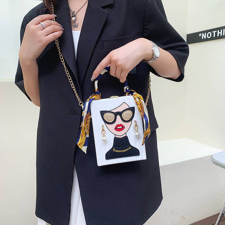 ACCITY - Wholesale Crossbody Bag - Women's - RETRO BEAUTY PATTERN CROSSBODY BAG_CWAB098612