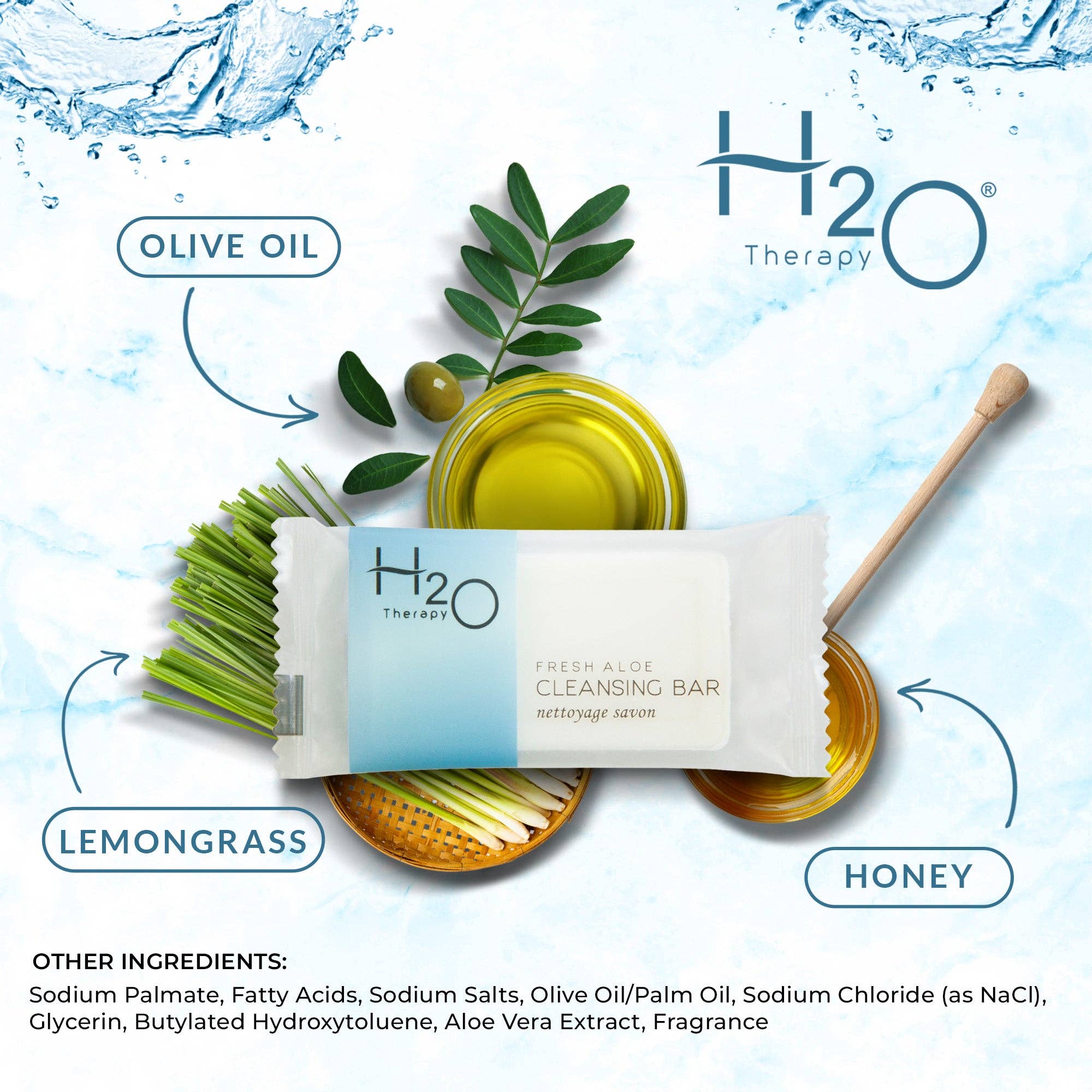 Diversified Hospitality Solutions - Vente Pains de savon - Savon en barre H2O, articles de toilette format voyage, 25 g (lot de 100)3