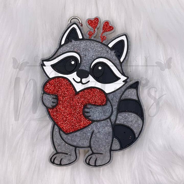 Valentine Raccoon Car Freshie for wholesale by Great Smoky Meltin’s, LLC
