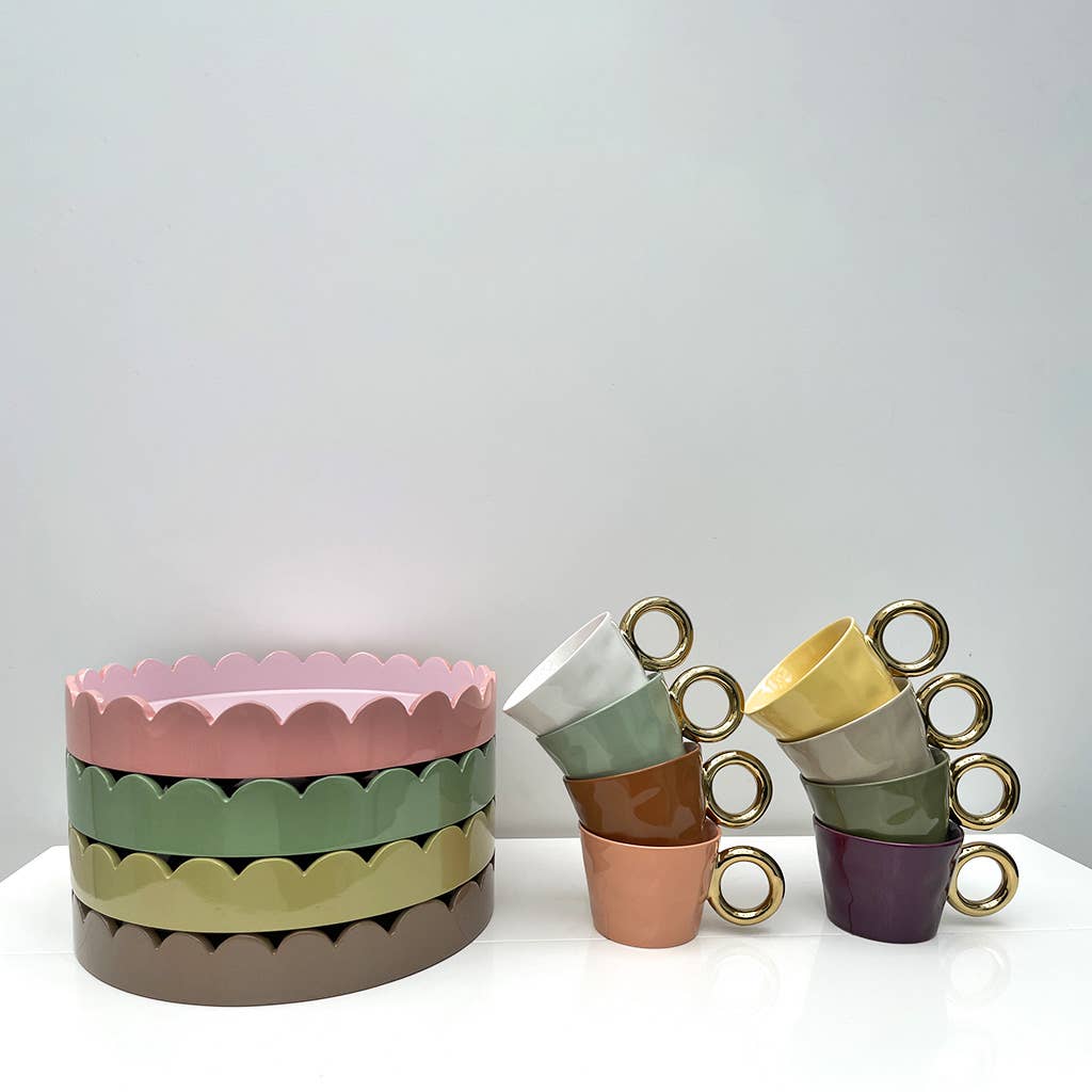 Opjet Paris - Wholesale Koffiemok - Set van 2 mokken ochtendknuffels oker D10,4 H7,8cm2