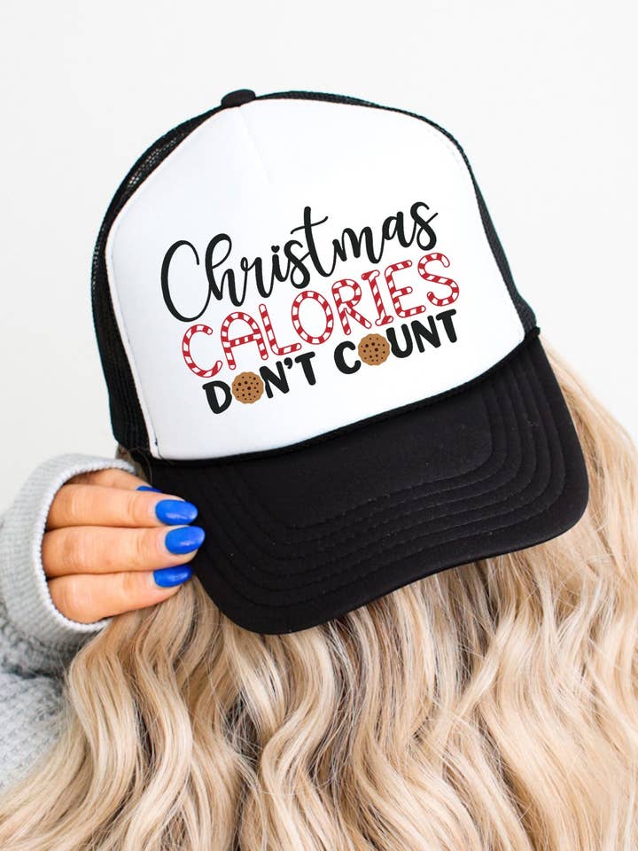 Kerstcalorieën tellen niet mee Trucker Hat voor wholesale door Tickled Teal