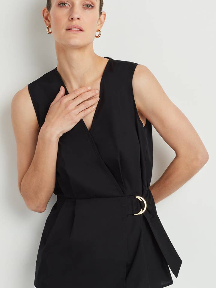 SLEEVELESS WRAP TOP for wholesale by Ellen Tracy