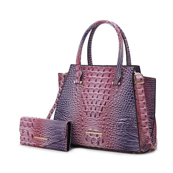 Bolso MKF Miriam Tote para mujer con cartera, estampado de cocodrilo, casual para venta al por mayor de MKF Collection