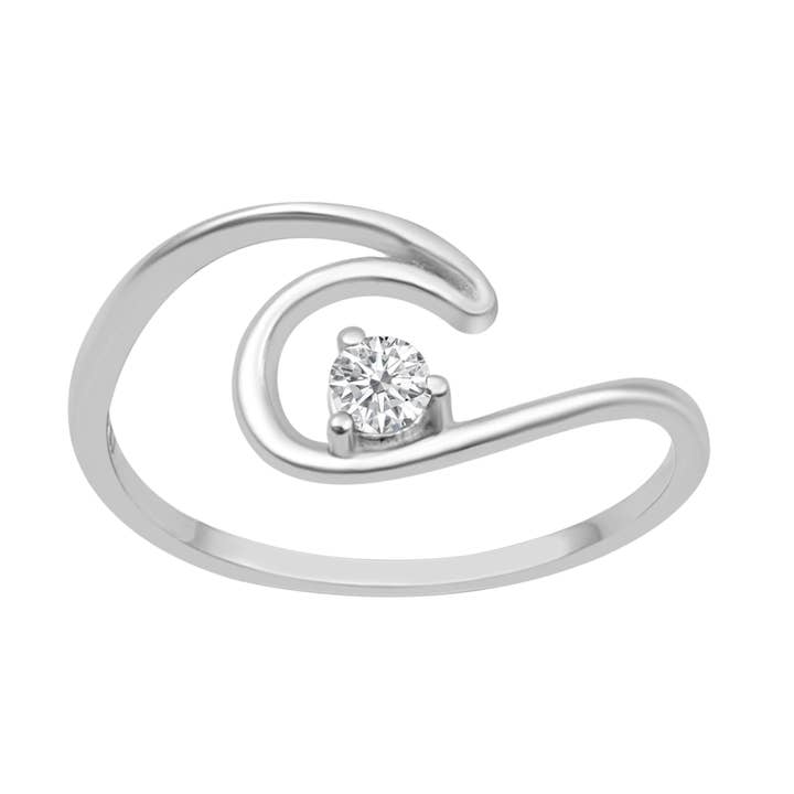 925 Sterling Silber 3MM Runder Moissanit Ozeanwellen-Ring für den Großhandel von Star Joya