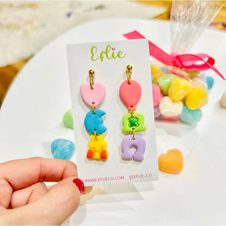 Eflie - Wholesale Dangle earrings - St Patrick's Lucky Charms Marshmallow Clay Earrings2