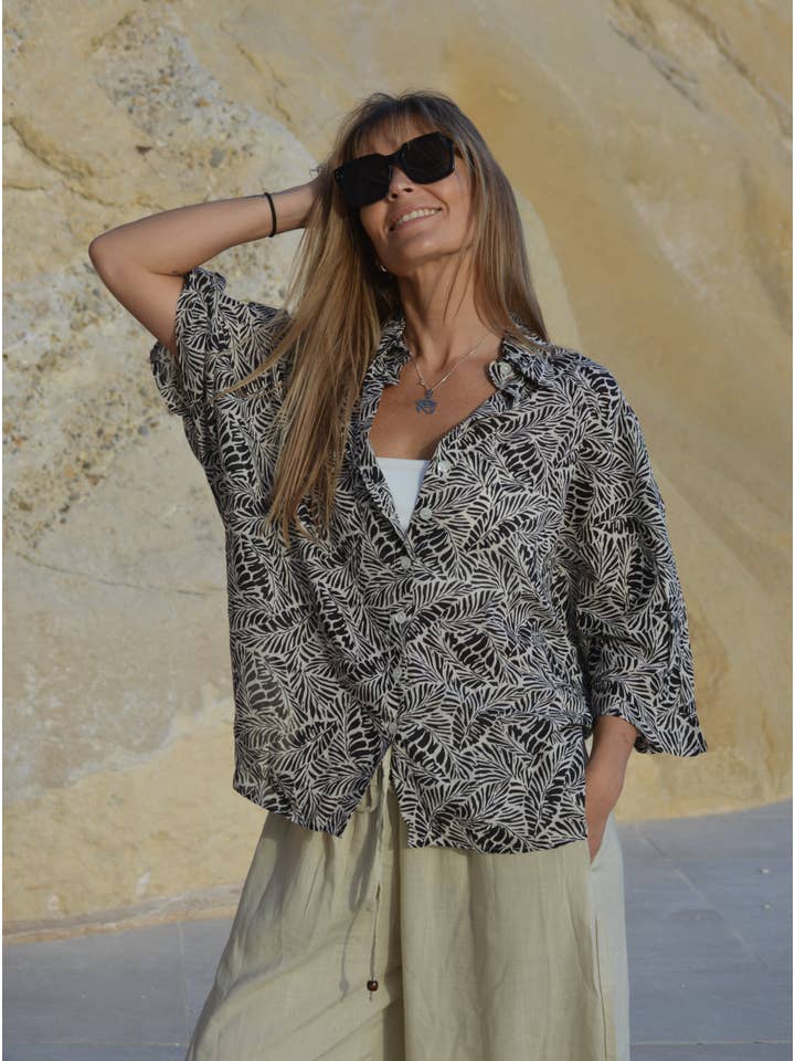 Mandala by Mallorca - Wholesale Button Down Shirt - Women's - BUTTERFLY SHIRT4