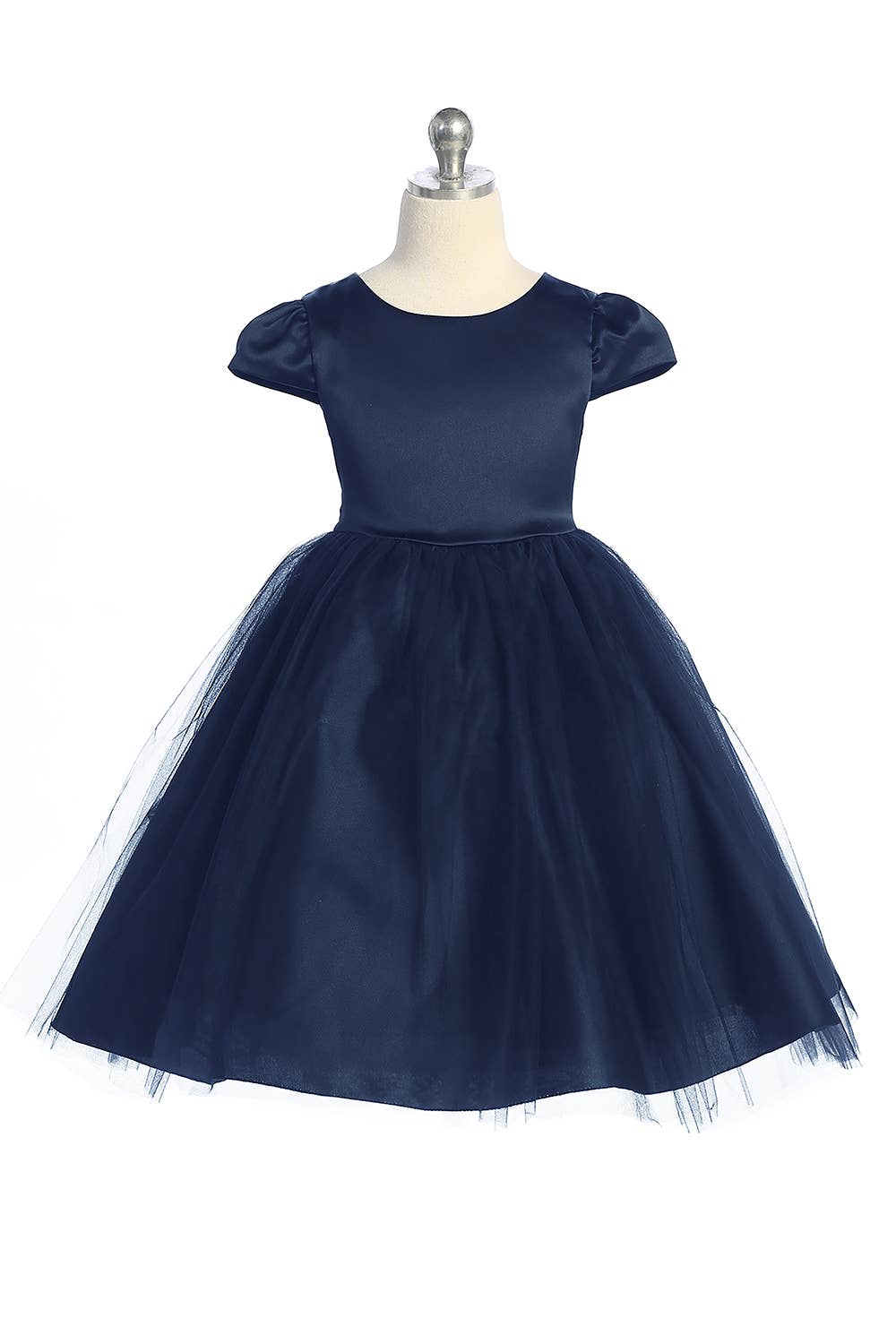 Kid's Dream - Wholesale Dress - Kids - Capped Sleeve Satin & Tulle Girls Dress with Plus Sizes5